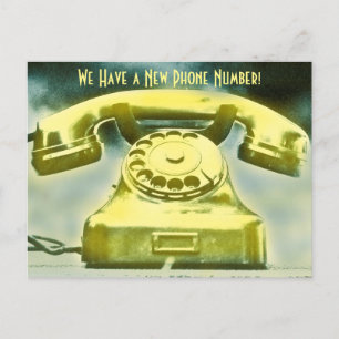Nytt Mobilt telefonnummer för gyllene Retro Meddelande Vykort