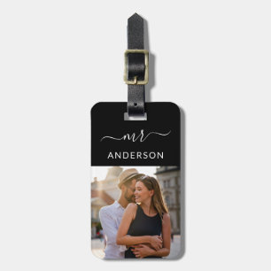 Nytt Mr med skript och foto för Honeymoon Bagagebricka