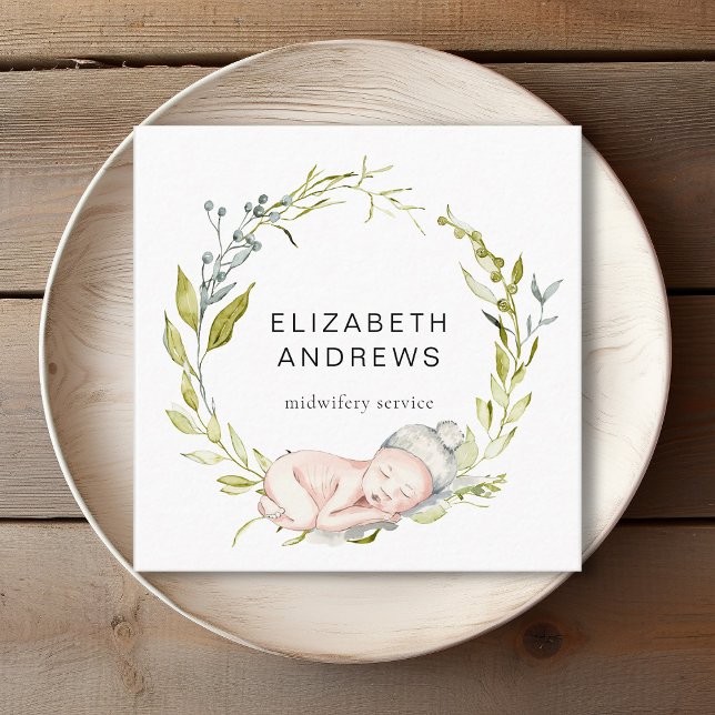 Nytt navelskåderi, nutida affärskort fyrkantigt visitkort (Skapare uppladdad)