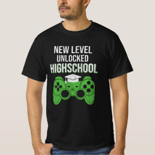 Nytt Nivå Upplåst Gymnasieelev Gamer Present T Shirt