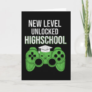 Nytt Nivå Upplåst High School Gamer Student Gåva Kort
