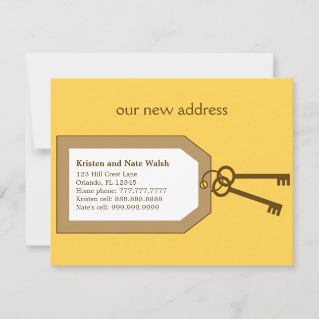 Nytt nyckelpaket flyttmeddelande meddelande (Framsida)