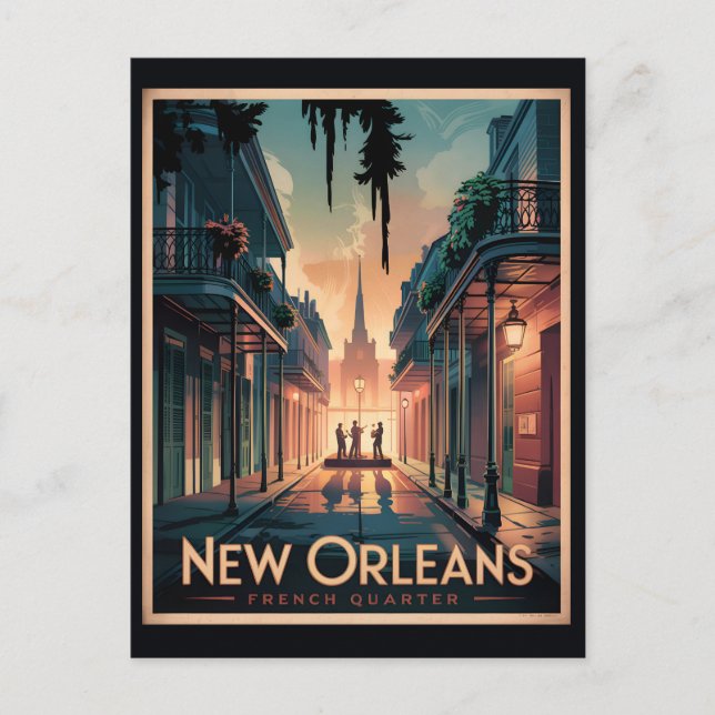 Nytt Orleans-Fransk kvartal Vykort (Framsida)