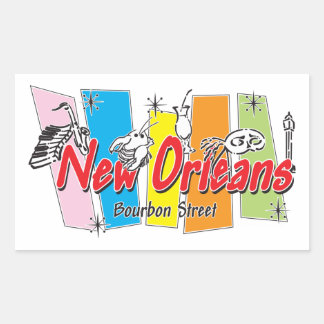 Nytt Orleans Retro-utseende Rektangulärt Klistermärke