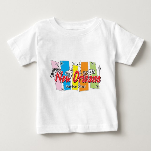 Nytt Orleans Retro-utseende Tee Shirt (Framsida)