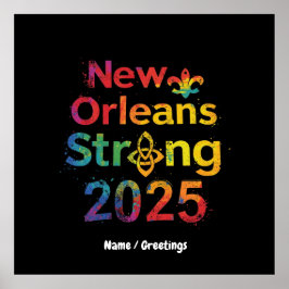 Nytt Orleans Starkt 2025 inspirerande NOLA-Pride Poster