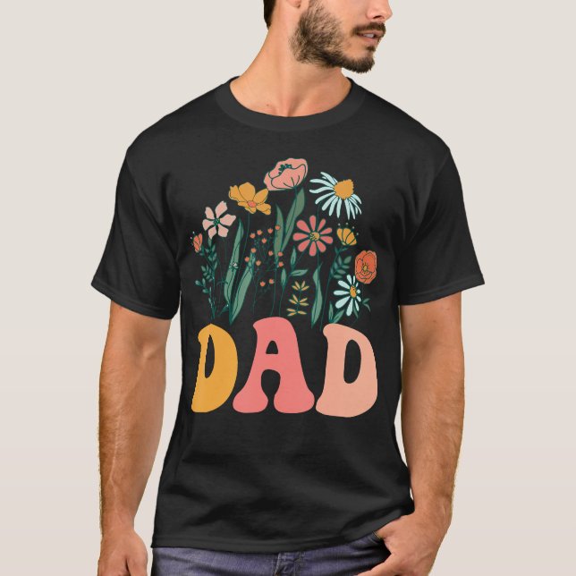 Nytt pappa Wildblomma Första födelsedag Babykläder T Shirt (Framsida)