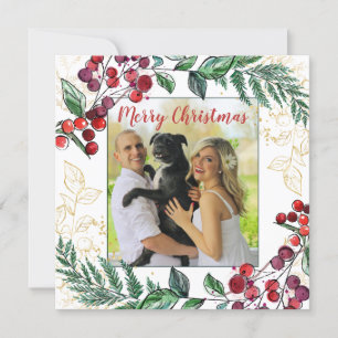 Nytt par med Hund Photo Blommigt jul