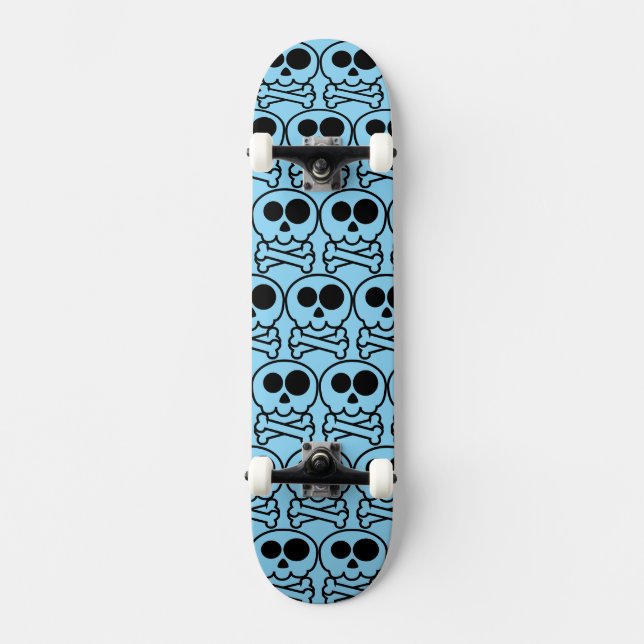NYTT - Pastell Tecknad Dödskalle Mini Skateboard Bräda 18,5 Cm (Framsida)