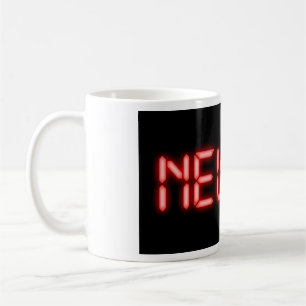 Nytt PR Löpning Mål Rödt Neonlys Digital Effekt Kaffemugg