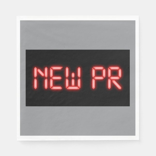 Nytt PR Löpning Mål Rödt Neonlys Digital Effekt  Pappersservett (Framsidan)