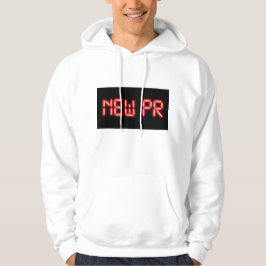 Nytt PR som körs-milstolpe röd neon digital effekt Hoodie