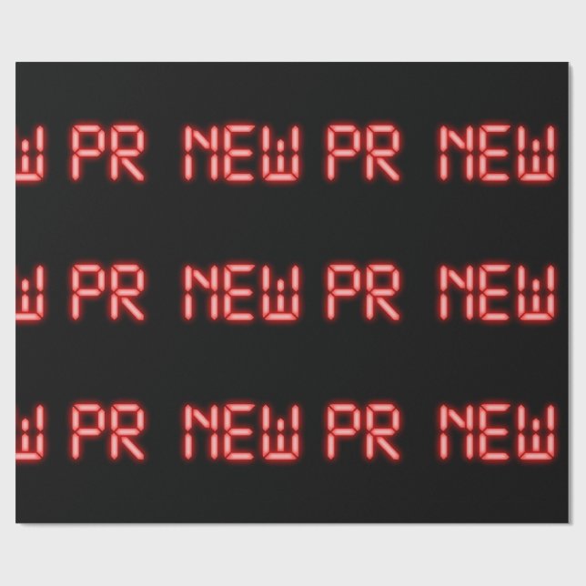 Nytt PR som körs-milstolpe Röd Neon Digital Effekt Presentpapper (Platt)