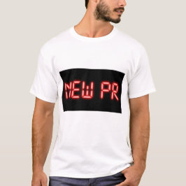 Nytt PR som körs milstolpe röd neon digital effekt T Shirt