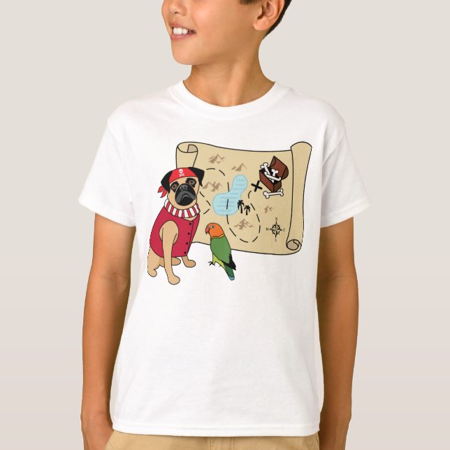 Nytt! Pug Pirat Design! ARRGGHH! Tee (Framsida)