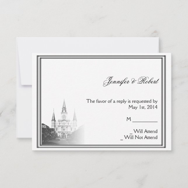 Nytt resesvarskort för målbröllop OSA kort (Framsida)