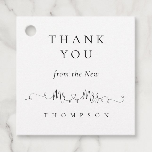 Nytt, Ringar Heart Script Bröllop Tack Gåvor Etiketter (Framsida)