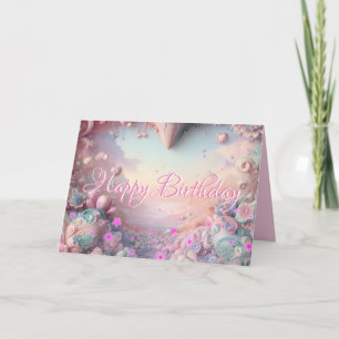 Nytt Rosa Stars Friend Birthday-kort Kort