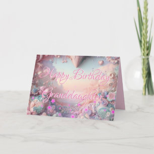 Nytt Rosa Stars Granddotter Birthday Card Kort