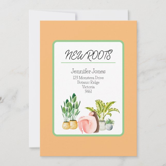 Nytt rotkort/Flytta-meddelandekort Meddelande (Framsida)