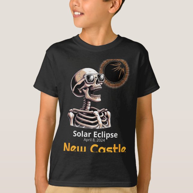 Nytt skelett solförmörkelse slott Indiana T Shirt (Framsida)