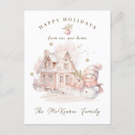 Nytt Snögubbe-julkort för Rosa hemma - Helgdag Helg Vykort