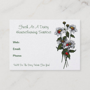 Nytt som en daisy: Housecleaning servar, Visitkort