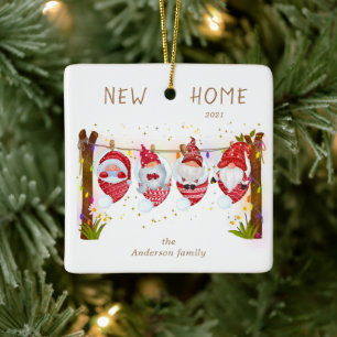 Nytt sött gnomfoto Ceramic Ornamic Julgransprydnad Keramik