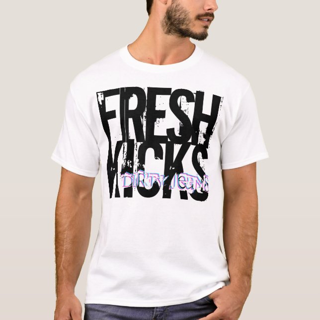 Nytt sparkar, smutsar ner Jeansskjortan T Shirt (Framsida)