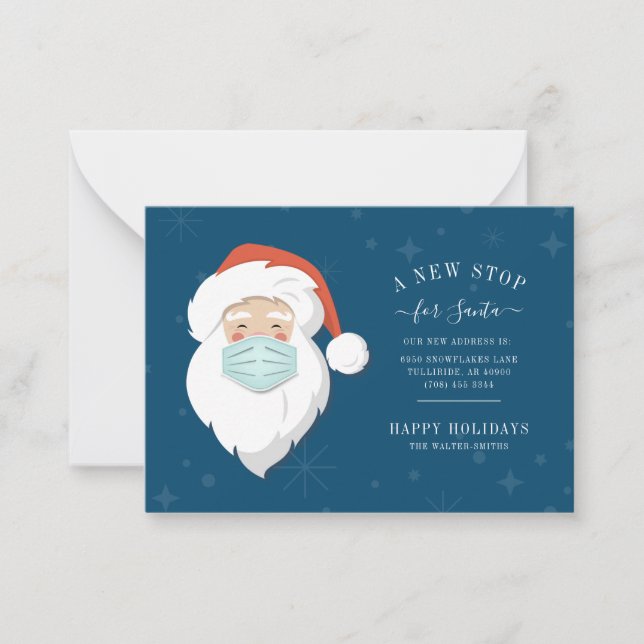 Nytt stopp för tomten Vi har flyttat högtidsflytt Anteckningskort (Framsida)