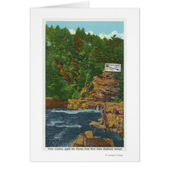 Nytt tillstånd - hwy Bridge-vy för användbar chasm Hälsningskort (Framsidan)