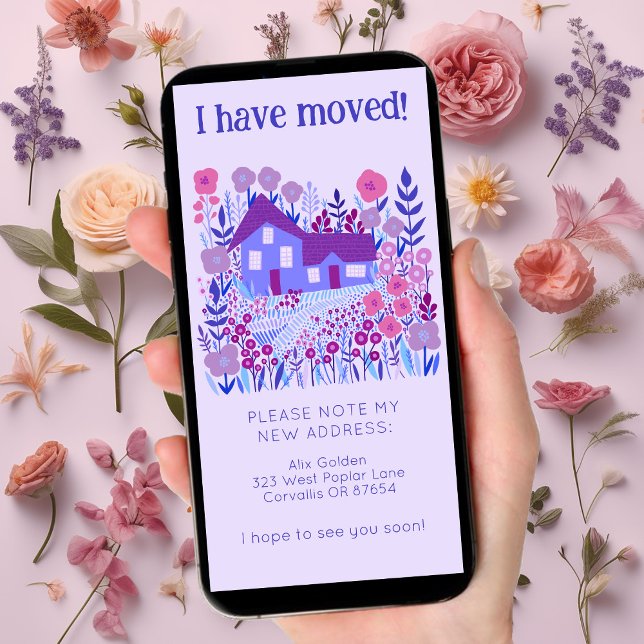 Nytt Träd-fritt-kort för matarhus i Adress Spara Datumet (New Home Address Change We Have Moved Cute Rustic Farmhouse Tree-Free eCard Digital Announcement)