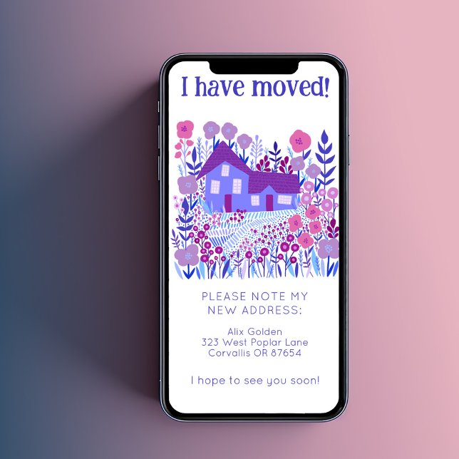 Nytt Träd-fritt-kort för matarhus i Adress Spara Datumet (New Home Address Cute Farmhouse Tree-Free Card
digital email ecard
)