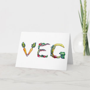 Nytt vegetarian- eller Veganhälsningkort Kort