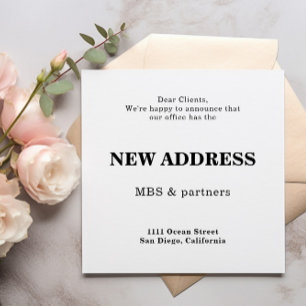Nytt visitkort för Business Office Adress Meddelande