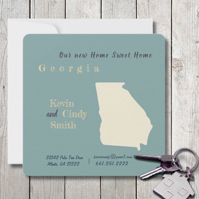 Nytt vykort för Flytta i hemGeorgien (Moving to Georgia? Send your friends and family a beautiful personalized announcement!)