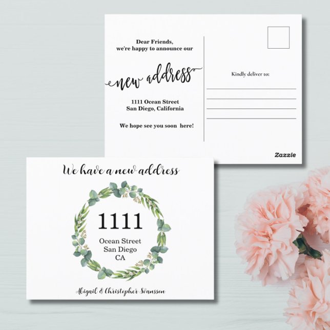 Nytt vykort för meddelande om Adress hemma (Skapare uppladdad)