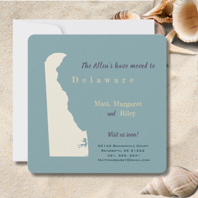 Nytt vykort för meddelande om Flytta i hemmiljö (Moving to Delaware? Send your friends and family a beautiful personalized announcement!)