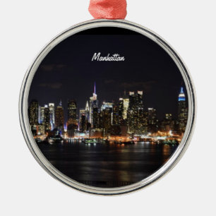 NYTT YORK: Manhattan Skyline Julgransprydnad Metall