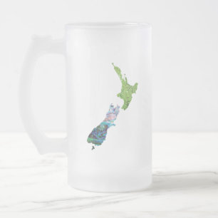 NYTT ZEALAND FERN KIWI PAUA-glas Frostat Ölglas
