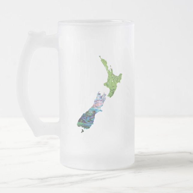 NYTT ZEALAND FERN KIWI PAUA-glas Frostat Ölglas (Vänster)