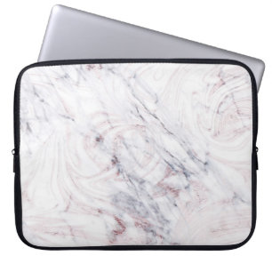 Nyttja av Rosa Vit & Grå Marmor Svall Chic Trend Laptop Fodral