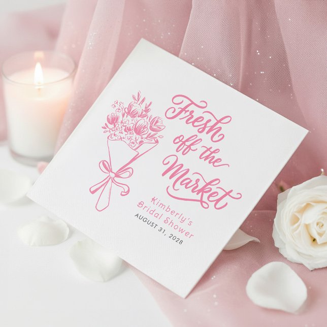 Nyutkommen Rosa Bröllopsdusch Pappersservett (Pink Bridal Shower Napkins Fresh Off The Market)