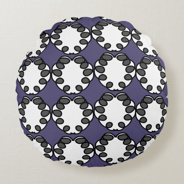 Nyvästlig utformning av mandala mönster rund kudde (Framsidan)