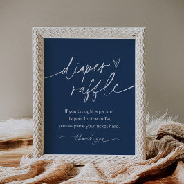 NYVE Diaper Raffle Baby Shower Game Sign Poster