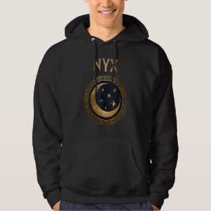 Nyx Grekiska gudinna med nattliga antikens symbol Hoodie