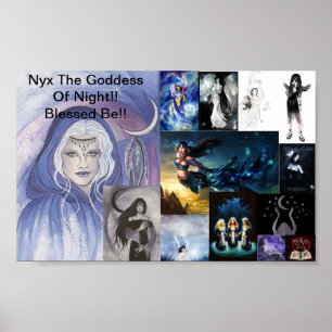 nyx kollage, nyx nattens gudinna! Blött.. Poster