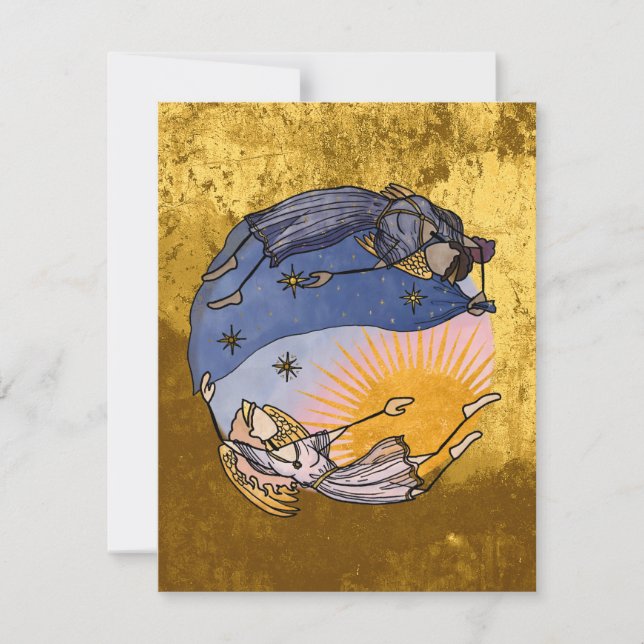 Nyx och Hespera-julkort (Natt och dag) (Framsida)