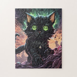Nyx the Void Whisperer - Mystical Black Cat Art wi Pussel