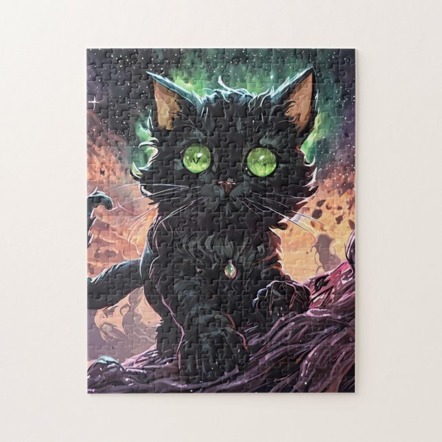 Nyx the Void Whisperer - Mystical Black Cat Art wi Pussel (Vertikal)